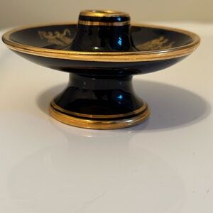 Vintage Blue and Gold Decorative Dish